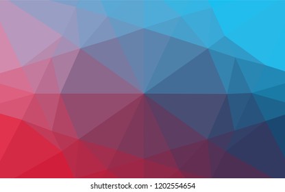 Light Blue, Red vector polygonal background. Creative illustration in halftone style with gradient. Brand new style for your business design.