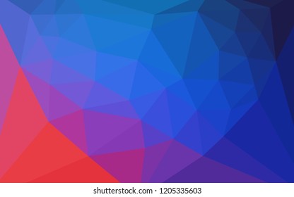 Light Blue, Red vector polygonal background with a heart in a centre. Polygonal illustration, which consists of triangles. A new texture for your web site.