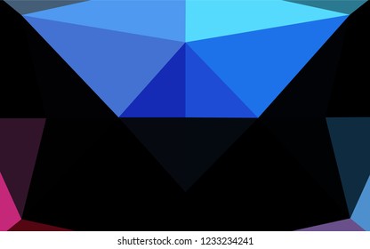 Light Blue, Red vector polygonal pattern. A vague abstract illustration with gradient. Triangular pattern for your business design.