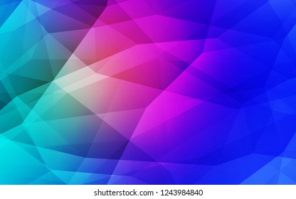 Light Blue, Red vector polygonal template. Creative illustration in halftone style with triangles. Polygonal design for your web site.