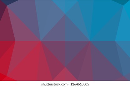 Light Blue, Red vector polygonal background. A sample with polygonal shapes. The best triangular design for your business.