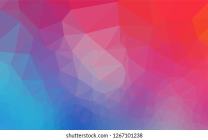 Light Blue, Red vector polygonal pattern. Geometric illustration in Origami style with gradient.  The polygonal design can be used for your web site.
