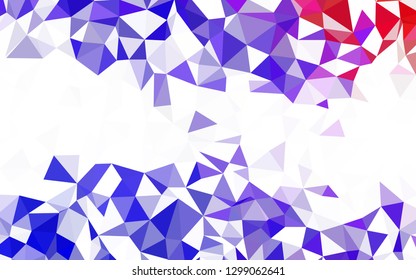 Light BLUE, Red vector polygonal pattern. Polygonal abstract illustration with gradient. A new texture for your web site.