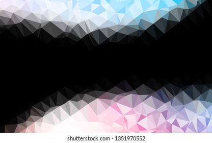 Light Blue, Red vector polygonal pattern. Shining illustration, which consist of triangles. Brand new style for your business design.