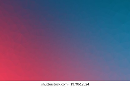 Light Blue, Red vector polygonal pattern. Triangular geometric sample with gradient.  Polygonal design for your web site.