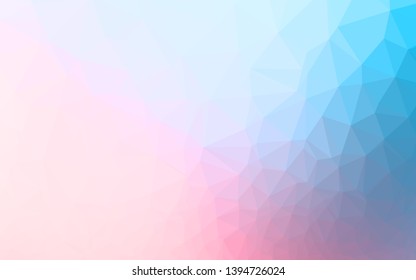 Light Blue, Red vector polygonal template. Shining illustration, which consist of triangles. Textured pattern for background.