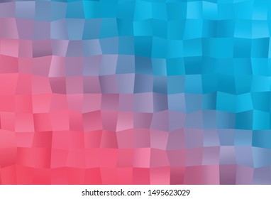 Light Blue, Red vector polygonal pattern. Triangular geometric sample with gradient.  Completely new template for your business design.