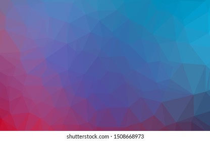Light Blue, Red vector polygonal pattern. Creative illustration in halftone style with gradient. The best triangular design for your business.