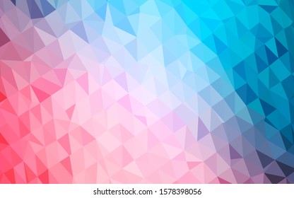 Light Blue, Red vector polygonal background. Colorful illustration in abstract style with gradient. Template for your brand book.