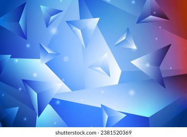 Light Blue, Red vector polygonal background. Creative illustration in halftone style with triangles. Pattern for a brand book's backdrop.