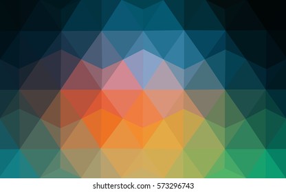 Light Blue, Red vector polygonal illustration, which consist of triangles. Triangular pattern for your business design. Geometric background in Origami style with gradient. 