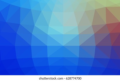 Light Blue, Red vector polygonal illustration, which consist of triangles. Triangular design for your business. Creative geometric background in Origami style with gradient