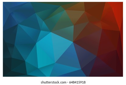 Light Blue, Red vector polygonal illustration, which consist of triangles. Triangular design for your business. Creative geometric background in Origami style with gradient