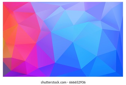 Light Blue, Red vector polygonal illustration, which consist of triangles. Triangular design for your business. Creative geometric background in Origami style with gradient