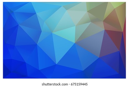 Light Blue, Red vector polygonal illustration, which consist of triangles. Triangular design for your business. Creative geometric background in Origami style with gradient