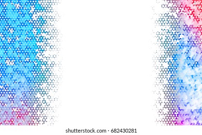 Light Blue, Red vector polygonal illustration, which consist of hexagons. Hexagonal design for your business. Creative geometric background in Origami style with gradient