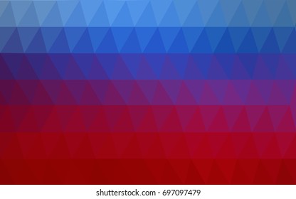 Light Blue, Red vector polygonal illustration, which consist of triangles. Triangular pattern for your business design. Geometric background in Origami style with gradient. 