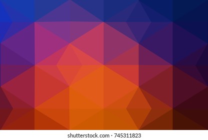 Light Blue, Red vector polygonal illustration, which consist of triangles. Triangular design for your business. Creative geometric background in Origami style with gradient