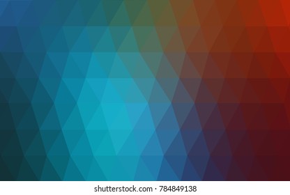 Light Blue, Red vector polygonal illustration, which consist of triangles. Triangular design for your business. Creative geometric background in Origami style with gradient