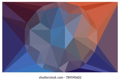Light Blue, Red vector polygonal illustration, which consist of triangles with a gemstone in center. Triangular design of a huge diamond for your business. Creative geometric background of gems.