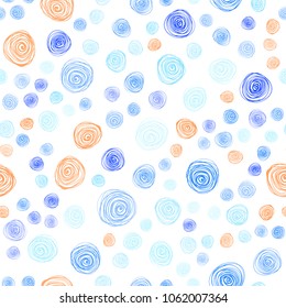 Light Blue, Red vector seamless doodle bright template. Modern geometrical abstract illustration with flowers. Pattern for colorful books and pages for kids.