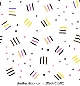 Light Blue, Red vector seamless background with lines, ovals. Illustration with repetition of lines on white background. Pattern for trendy fabric, wallpapers.