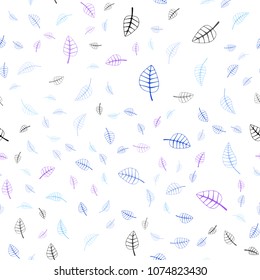 Light Blue, Red vector seamless  natural abstract template. An elegant bright illustration with leaves in Natural style. Elegant pattern for a brand book.