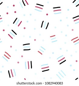 Light Blue, Red vector seamless template with geometric lines. Decorative abstract design of repeating lines, circles. Pattern for design of window blinds, curtains.