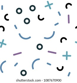 Light Blue, Red vector seamless pattern with abstract lines. Colorful seamless gradient with lines and signs of maths. Template for business cards, websites.