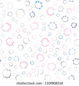Light Blue, Red vector seamless template with circles. Abstract illustration with colored bubbles in nature style. Pattern can be used for ads, leaflets.