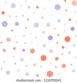 Light Blue, Red vector seamless cover with set of hexagons. White background with colorful hexagons. Beautiful design for your business advert.