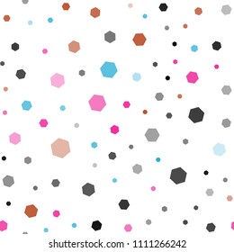 Light Blue, Red vector seamless backdrop with hexagons. Design in abstract style with hexagons. Pattern can be used for landing pages.