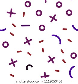 Light Blue, Red vector seamless background with lines, ovals. Colorful seamless gradient with lines and signs of maths. Pattern for trendy fabric, wallpapers.