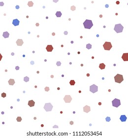 Light Blue, Red vector seamless cover with set of hexagons. Abstract illustration with colorful hexagons. Beautiful design for your business advert.