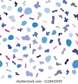 Light Blue, Red vector seamless background with liquid shapes. Glitter abstract illustration with wry lines. The template for cell phone backgrounds.