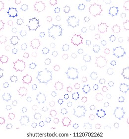 Light Blue, Red vector seamless texture with disks. Illustration with set of shining colorful abstract circles. Pattern can be used for ads, leaflets.