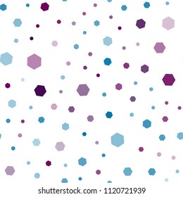 Light Blue, Red vector seamless cover with set of hexagons. Abstract illustration with colorful hexagons. New design for website's poster, banner.