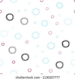 Light Blue, Red vector seamless background with bubbles. Illustration with set of shining colorful abstract circles. Beautiful design for your business advert.