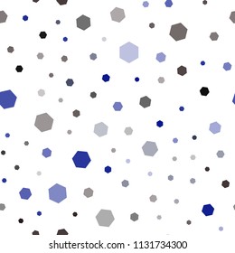 Light Blue, Red vector seamless layout with hexagonal shapes. White background with colorful hexagons. Pattern for texture of wallpapers.