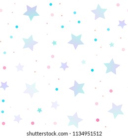 Light Blue, Red vector seamless layout with bright stars. Modern geometrical abstract illustration with stars. The pattern can be used for new year ad, booklets.