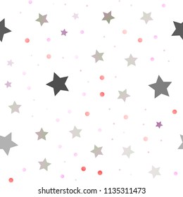 Light Blue, Red vector seamless pattern with christmas stars. Glitter abstract illustration with colored stars. The pattern can be used for new year ad, booklets.
