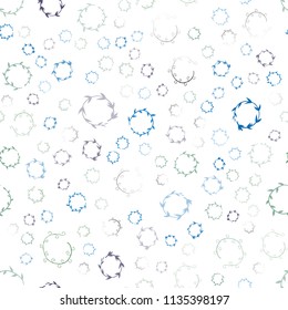 Light Blue, Red vector seamless pattern with spheres. Glitter abstract illustration with blurred drops of rain. New design for ad, poster, banner of your website.