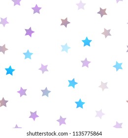 Light Blue, Red vector seamless layout with bright stars. Decorative shining illustration with stars on abstract template. The pattern can be used for new year ad, booklets.