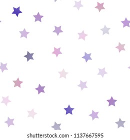 Light Blue, Red vector seamless cover with small and big stars. Stars on blurred abstract background with gradient. The pattern can be used for wrapping gifts.