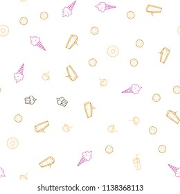 Light Blue, Red vector seamless pattern with fresh ingredients. Decorative shining illustration with food on abstract template. Pattern for ads of breakfast, lunch, dinner.