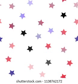 Light Blue, Red vector seamless layout with bright stars. Stars on blurred abstract background with gradient. The pattern can be used for new year ad, booklets.
