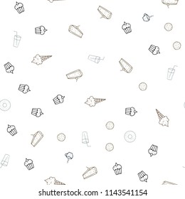 Light Blue, Red vector seamless cover with cuisine gourmet. Decorative shining illustration with food on abstract template. Pattern for ads of breakfast, lunch, dinner.