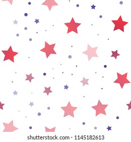 Light Blue, Red vector seamless background with colored stars. Decorative shining illustration with stars on abstract template. The pattern can be used for websites.