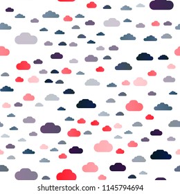 Light Blue, Red vector seamless layout with cloudscape. Beautiful illustration with colorful sky, clouds. Template for business cards, websites.
