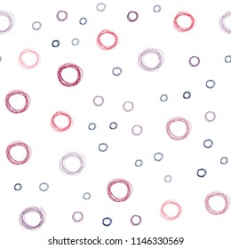 Light Blue, Red vector seamless layout with circle shapes. Glitter abstract illustration with blurred drops of rain. Pattern can be used for futuristic ad, booklets.